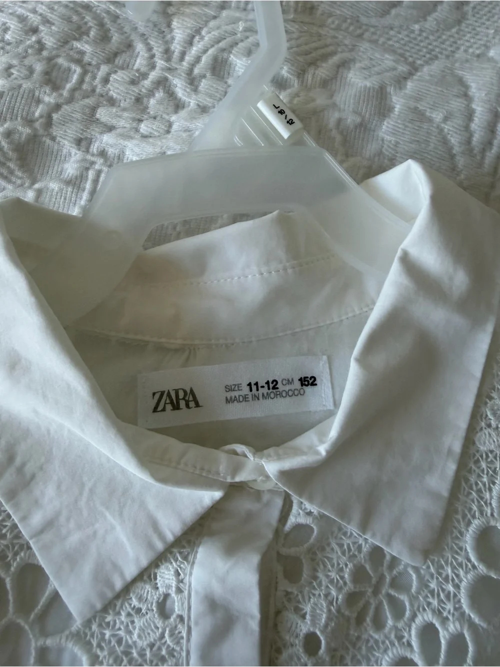 ZARA White Eyelet Collar Dress for Girls 11-12 y.o.